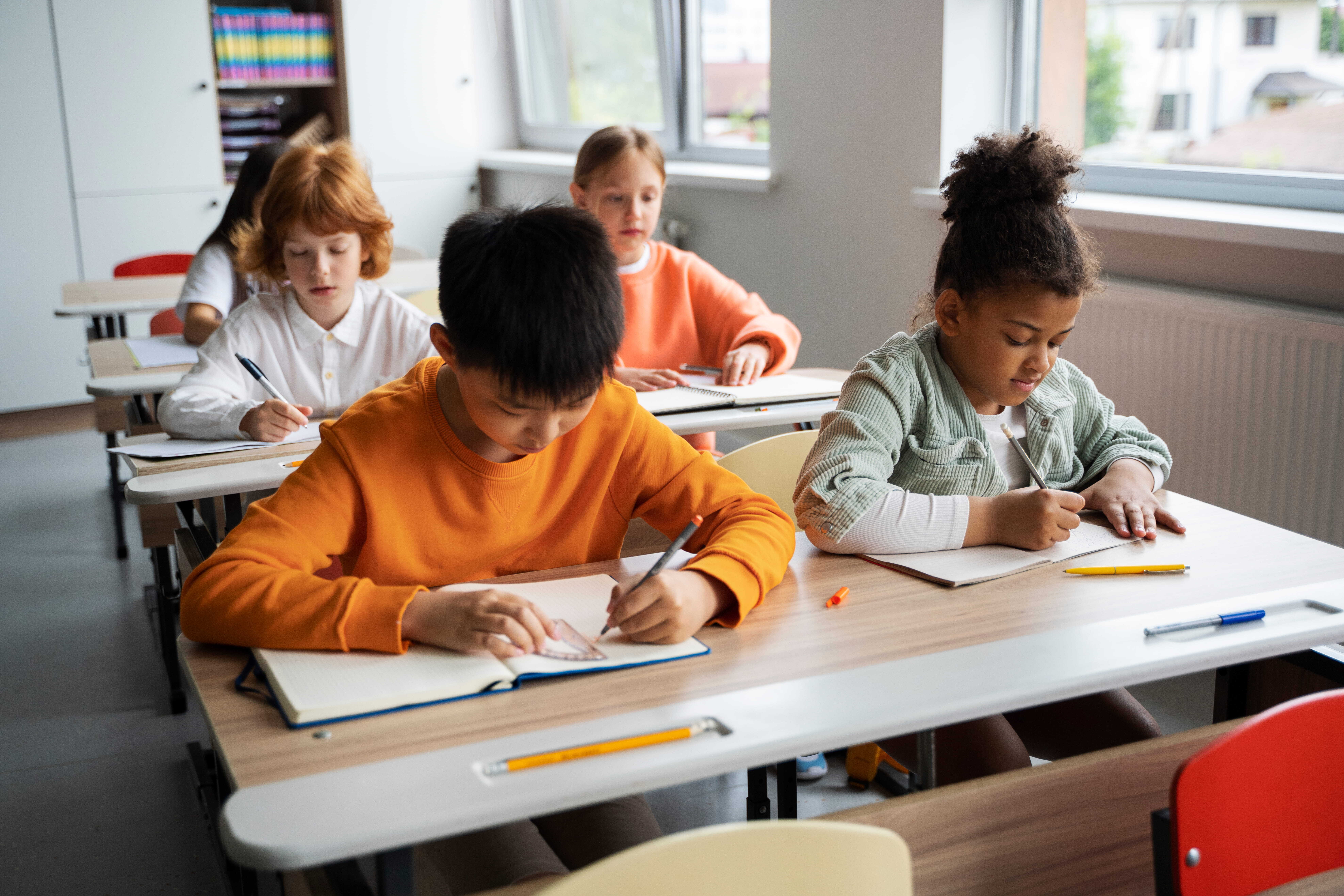Students learning school their classroom 1